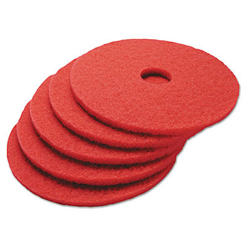 Boardwalk Buffing Floor Pads, 22" Diameter, Red, 5/Carton (BWK4022RED)