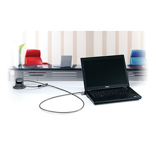 Kensington Laptop Computer Microsaver Security Cable w/Lock, White Cable, Two Keys (64068)