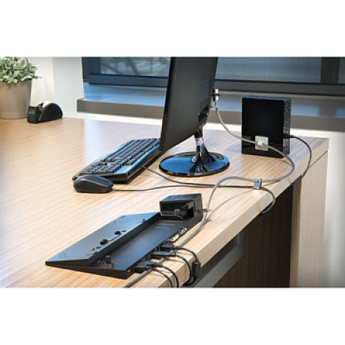 Kensington Desktop and Peripherals Locking Kit, 8ft Steel Cable, Two Keys (64615)