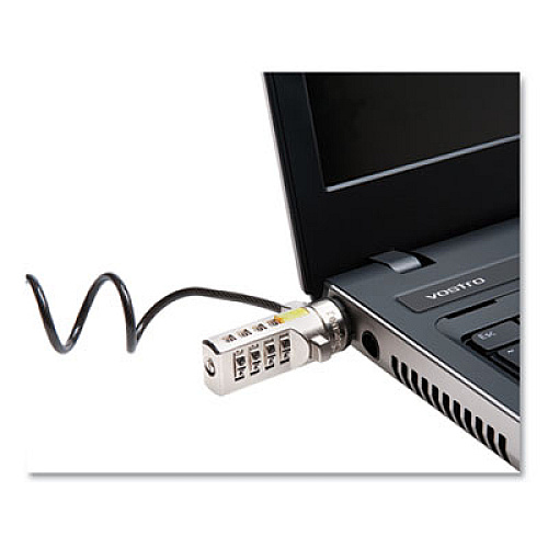 Kensington Portable Combination Laptop Lock, 6ft Carbon Strengthened Steel Cable, Black (64670)