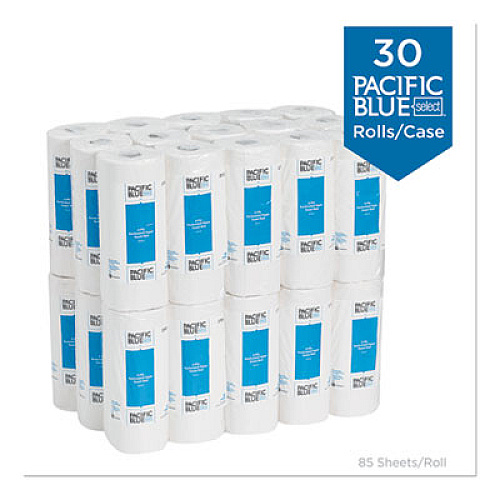 Georgia Pacific Professional Pacific Blue Select Two-Ply Perforated Paper Kitchen Roll Towels, 11 x 8.8, White, 85/Roll, 30 Rolls/Carton (27385)