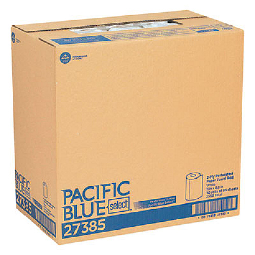 Georgia Pacific Professional Pacific Blue Select Two-Ply Perforated Paper Kitchen Roll Towels, 11 x 8.8, White, 85/Roll, 30 Rolls/Carton (27385)