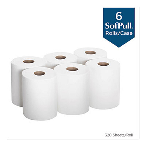 Georgia Pacific Professional SofPull CenterPull Perforated Paper Towels, 1-Ply, 7.8 x 15, White, 320/Roll, 6 Rolls/Carton (28124)
