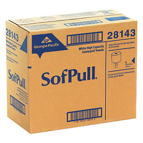 Georgia Pacific Professional SofPull Perforated Paper Towel, 1-Ply, 7.8 x 15, White, 560/Roll, 4 Rolls/Carton (28143)