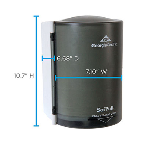 Georgia Pacific Professional Junior C-Pull Towel Dispenser, 7.13 x 6.69 x 10.75, Translucent Smoke (58008)