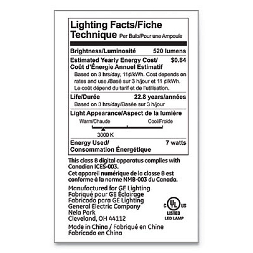 GE LED PAR20 Dimmable Warm White Flood Light Bulb, 3000K, 7 W (93348)