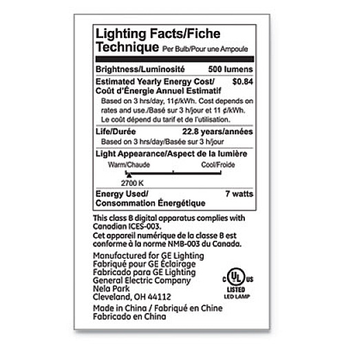 GE LED PAR20 Dimmable Warm White Flood Light Bulb, 2700K, 7 W (93360)