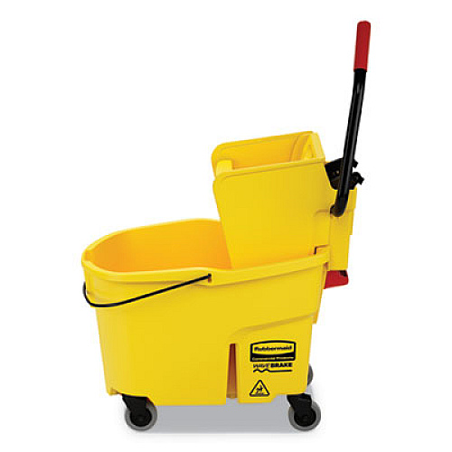 Rubbermaid Commercial WaveBrake 2.0 Bucket/Wringer Combos, Side-Press, 44 qt, Plastic, Yellow (FG618688YEL)