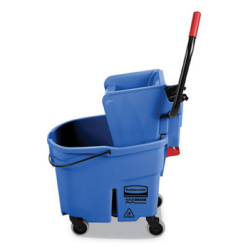 Rubbermaid Commercial WaveBrake 2.0 Bucket/Wringer Combos, Side-Press, 35 qt, Plastic, Blue (FG758888BLUE)