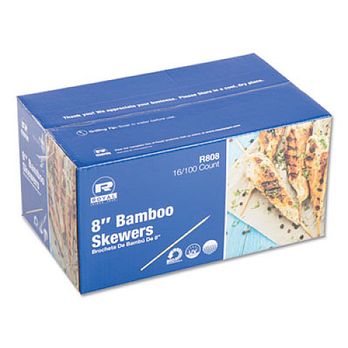 AmerCareRoyal Bamboo Skewer, Cream, 8", 19200/Carton (R808)