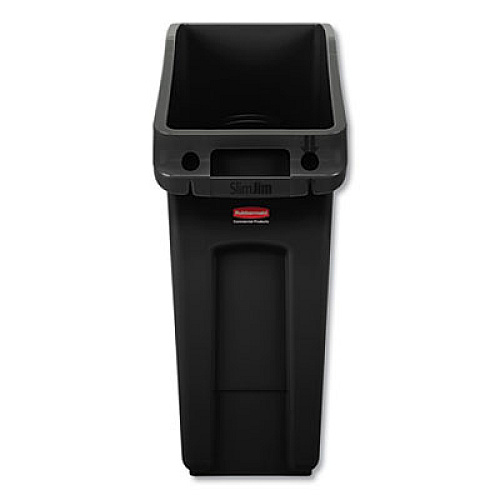 Rubbermaid Commercial Slim Jim Under-Counter Container, 13 gal, Polyethylene, Black (2026696)