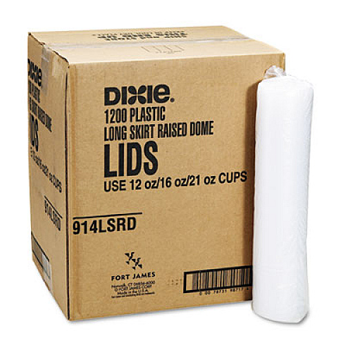 Dixie PLASTIC LIDS FOR PATHWAYS COLD DRINK CUPS, 12 AND 16 OZ, 1200/CARTON (914LSRD)