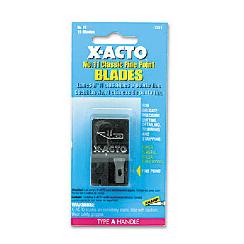 X-ACTO No. 11 Nonrefillable Blade Dispenser, 15/Pack (X411)