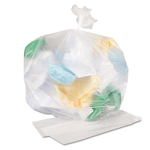 GEN High-Density Can Liners, 16 gal, 7 mic, 24" x 31", Natural, Perforated Roll, 50 Bags/Roll, 20 Rolls/Carton (243108)