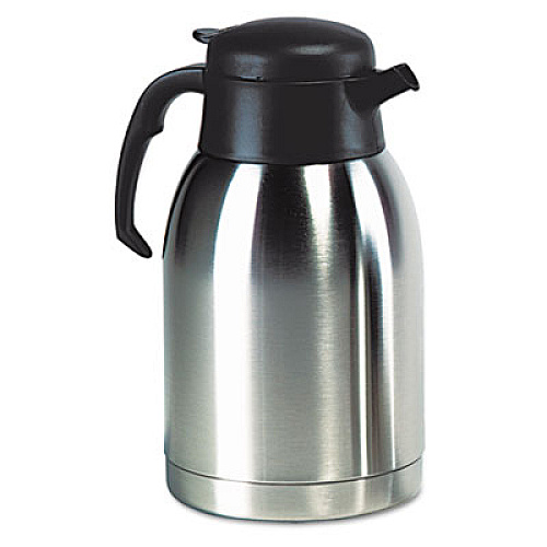 Hormel Stainless Steel Lined Vacuum Carafe, 1.9L, Satin Finish/Black Trim (SVC190)
