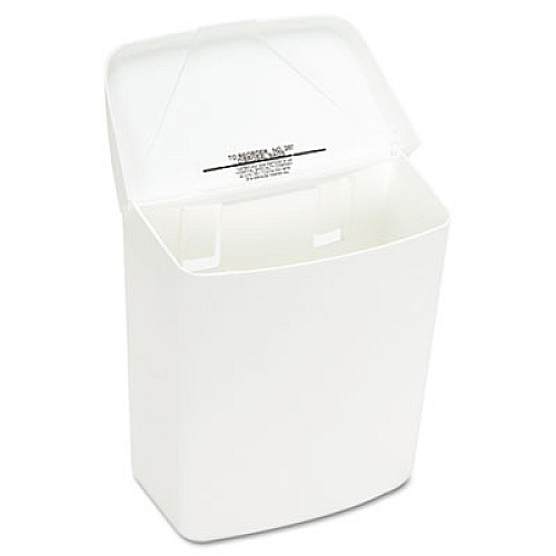 HOSPECO Wall Mount Sanitary Napkin Receptacle-PPC, 1 gal, PPC Plastic, White (250201W)