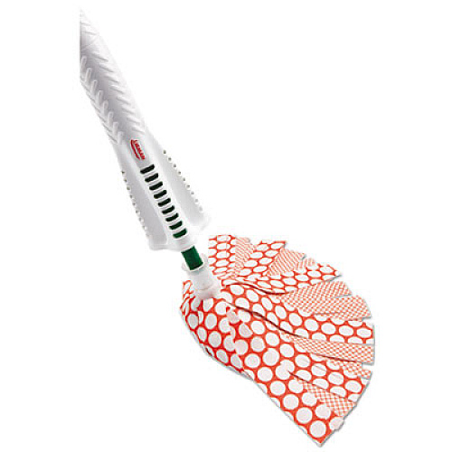 Libman Commercial Wonder Mop, 10" Wide Red; White Microfiber Head, 61" Green Metal Handle, 4/Carton (2000)