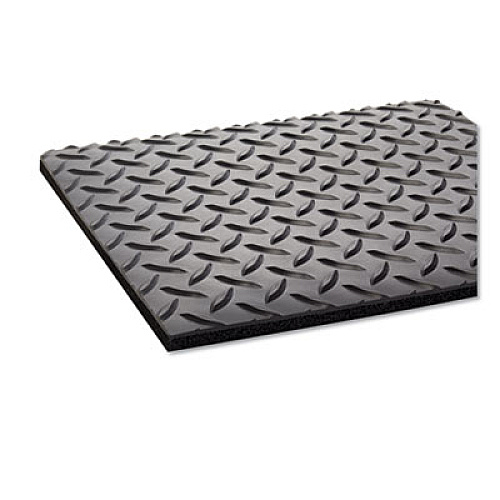 Crown Industrial Deck Plate Anti-Fatigue Mat, Rectangular, Black Raised Diamond Surface, 24" x 36" (CD0023DB)