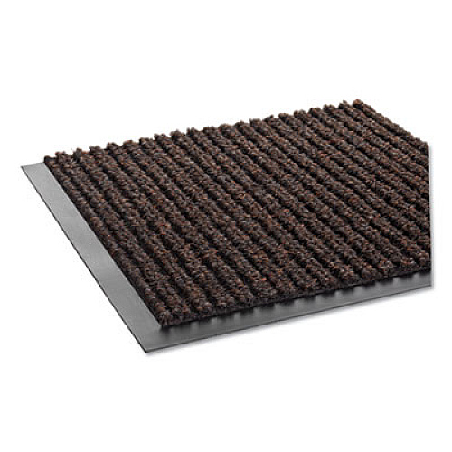 Crown Needle-Rib Wiper/Scraper Mat, Rectangular, Brown Ribbed Surface, 48" x 72" (NR0046BR)