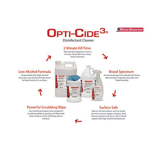 Opti-Cide3 Disinfectant Surface Wipes, Alcohol, 10" X 6", Blue, 100/tub, 600/carton (OCW06100CT)