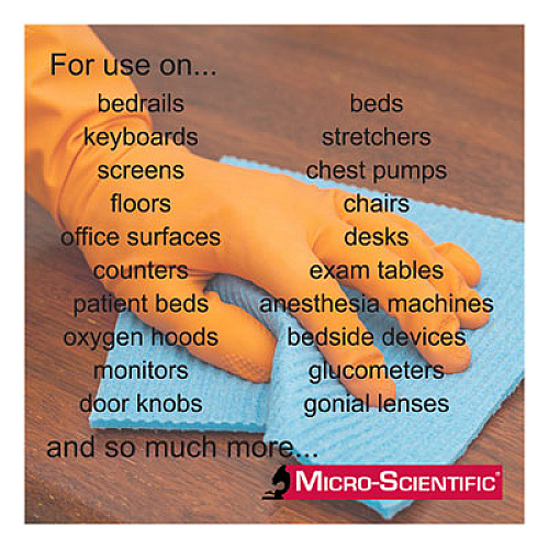 Opti-Cide3 Disinfectant Surface Wipes, Alcohol, 10" X 6", Blue, 100/tub, 600/carton (OCW06100CT)