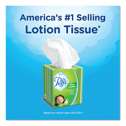 Puffs Plus Lotion Facial Tissue, 2-Ply, White, 56 Sheets/Box, 24 Boxes/Carton (34899CT)