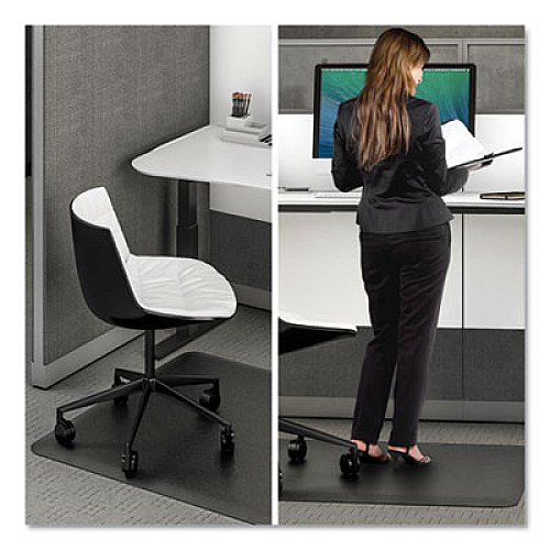 deflecto Ergonomic Sit Stand Mat, 53 x 45, Black (CM24242BLKSS)