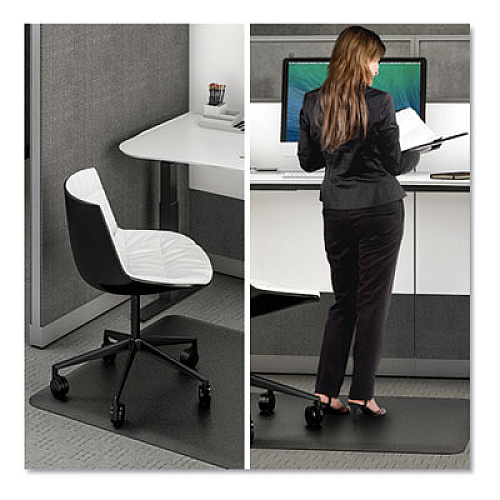 deflecto Ergonomic Sit Stand Mat, 48 x 36, Black (CM24142BLKSS)