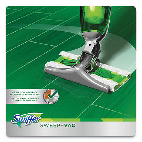 Swiffer Sweep + Vac Starter Kit with 8 Dry Cloths, 10" Cleaning Path, Green/Silver (92705KT)