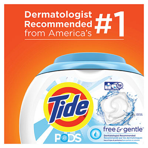 Tide Free and Gentle Laundry Detergent, Pods, 72/Pack (89892EA)