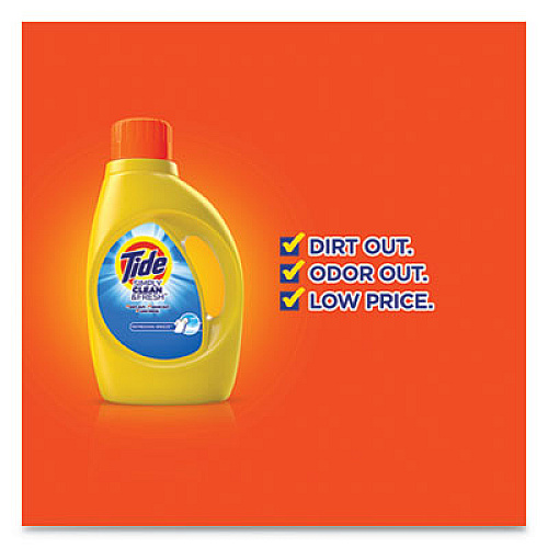 Tide Simply Clean and Fresh Laundry Detergent, Refreshing Breeze, 64 Loads, 92 oz Bottle (44206EA)