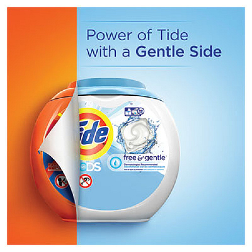 Tide Free and Gentle Laundry Detergent, Pods, 72/Pack, 4 Packs/Carton (89892CT)