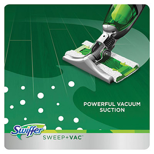 Swiffer Sweep + Vac Starter Kit with 8 Dry Cloths, 10" Cleaning Path, Green/Silver (92705KT)