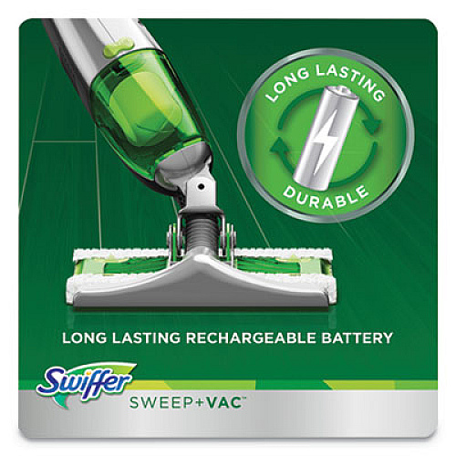 Swiffer Sweep + Vac Starter Kit with 8 Dry Cloths, 10" Cleaning Path, Green/Silver (92705KT)