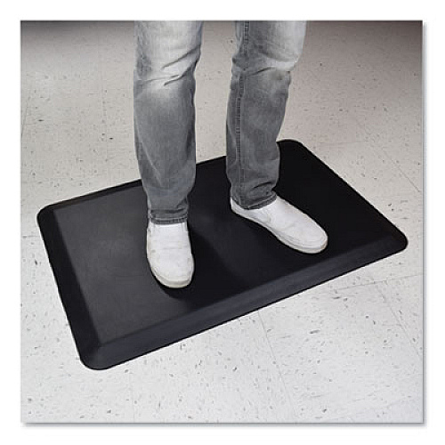 deflecto Anti-Fatigue Mat, Rectangular, Black Smooth Surface, 36" x 24" (AFP2436)