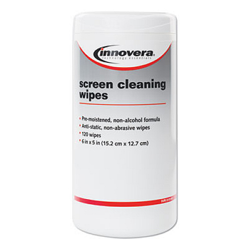 Innovera Antistatic Screen Cleaning Wipes in Pop-Up Tub, 120/Pack (IVR51510)