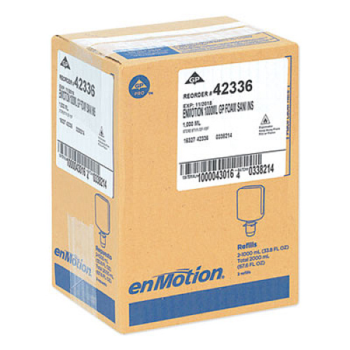 Georgia Pacific Professional GP enMotion High-Frequency-Use Foam Sanitizer Dispenser Refill, 1,000 mL, Fragrance-Free, 2/Carton (42336)