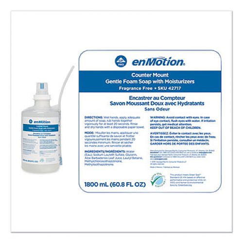 Georgia Pacific Professional GP enMotion Counter Mount Foam Soap Refill, Fragrance-Free, 1,800 mL, 2/Carton (42717)