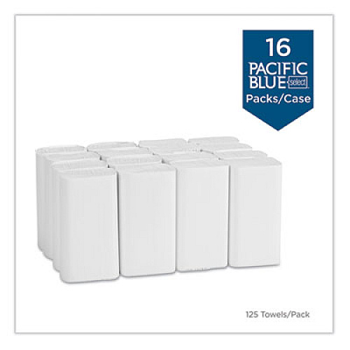 Georgia Pacific Professional Pacific Blue Select Multi-Fold 2-Ply Paper Towel, 9.2 x 9.4, White, 125/Pack, 16 Packs/Carton (21000)