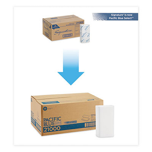 Georgia Pacific Professional Pacific Blue Select Multi-Fold 2-Ply Paper Towel, 9.2 x 9.4, White, 125/Pack, 16 Packs/Carton (21000)