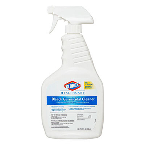 Clorox Healthcare Bleach Germicidal Cleaner, 22 oz Spray Bottle, 8/Carton (68967CT)