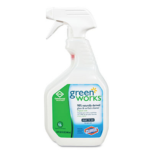Green Works Glass and Surface Cleaner, Original, 32 oz Smart Tube Spray Bottle, 12/Carton (00459CT)