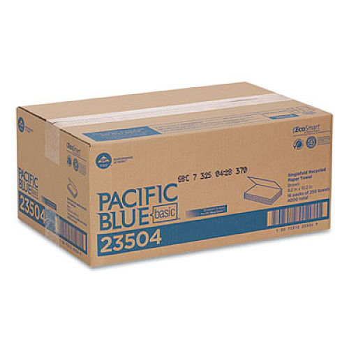 Georgia Pacific Professional Pacific Blue Basic S-Fold Paper Towels, 1-Ply, 10.25 x 9.25, Brown, 250/Pack, 16 Packs/Carton (23504)