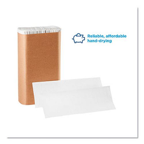Georgia Pacific Professional Pacific Blue Basic M-Fold Paper Towels, 1-Ply, 9.2 x 9.4, White, 250/Pack, 16 Packs/Carton (24590)
