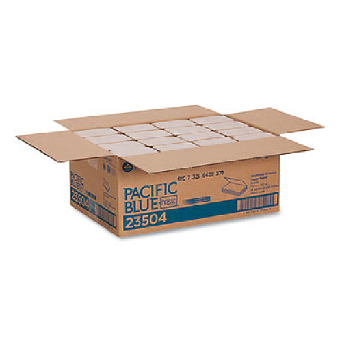 Georgia Pacific Professional Pacific Blue Basic S-Fold Paper Towels, 1-Ply, 10.25 x 9.25, Brown, 250/Pack, 16 Packs/Carton (23504)