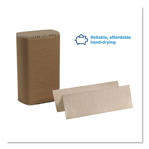 Georgia Pacific Professional Pacific Blue Basic M-Fold Paper Towels, 1-Ply, 9.2 x 9.4, Brown, 250/Pack, 16 Packs/Carton (23304)