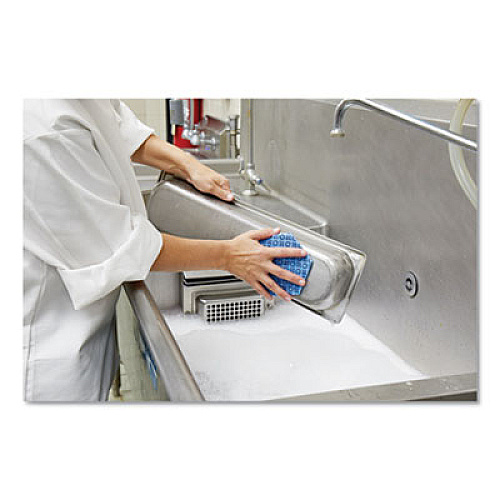 Scotch-Brite PROFESSIONAL Low Scratch Scour Pad 2000HEX, 5.75 x 5, Blue, 15/Carton
