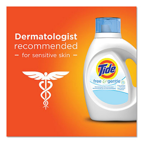 Tide Free and Gentle Liquid Laundry Detergent, 96 Loads, 138 oz Pump Bottle, 4/Carton (41967)