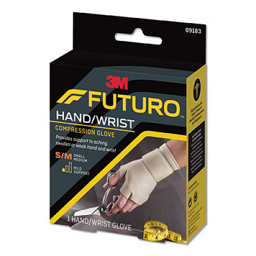 FUTURO Energizing Support Glove, Small/Medium, Fits Palm Size 6.5" - 8.0", Tan (09183EN)