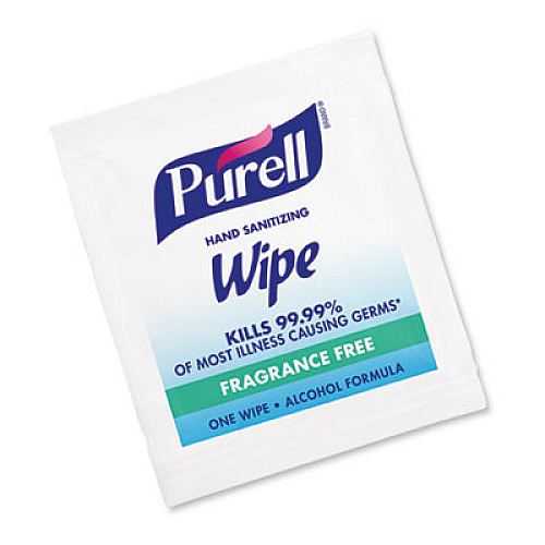 PURELL Sanitizing Hand Wipes, Individually Wrapped, 1-Ply, 4.5 x 6.5, Lemon, White, 1,800/Carton (902006ECCT)